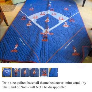 The Land of Nod Blue and Red Baseball Quilt